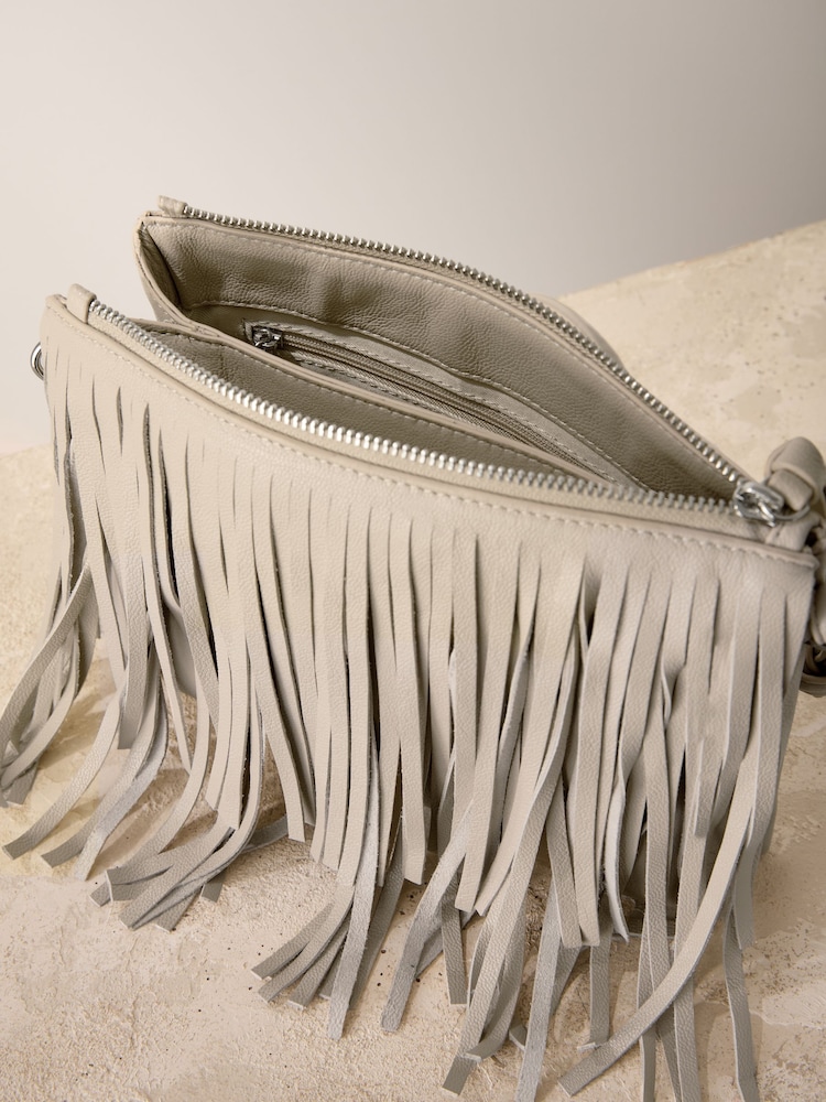 Bone Leather Fringe Cross-Body Bag - Image 9 of 9