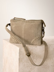 Pastelgeel - Leren crossbodytas met studs - Image 6 of 10