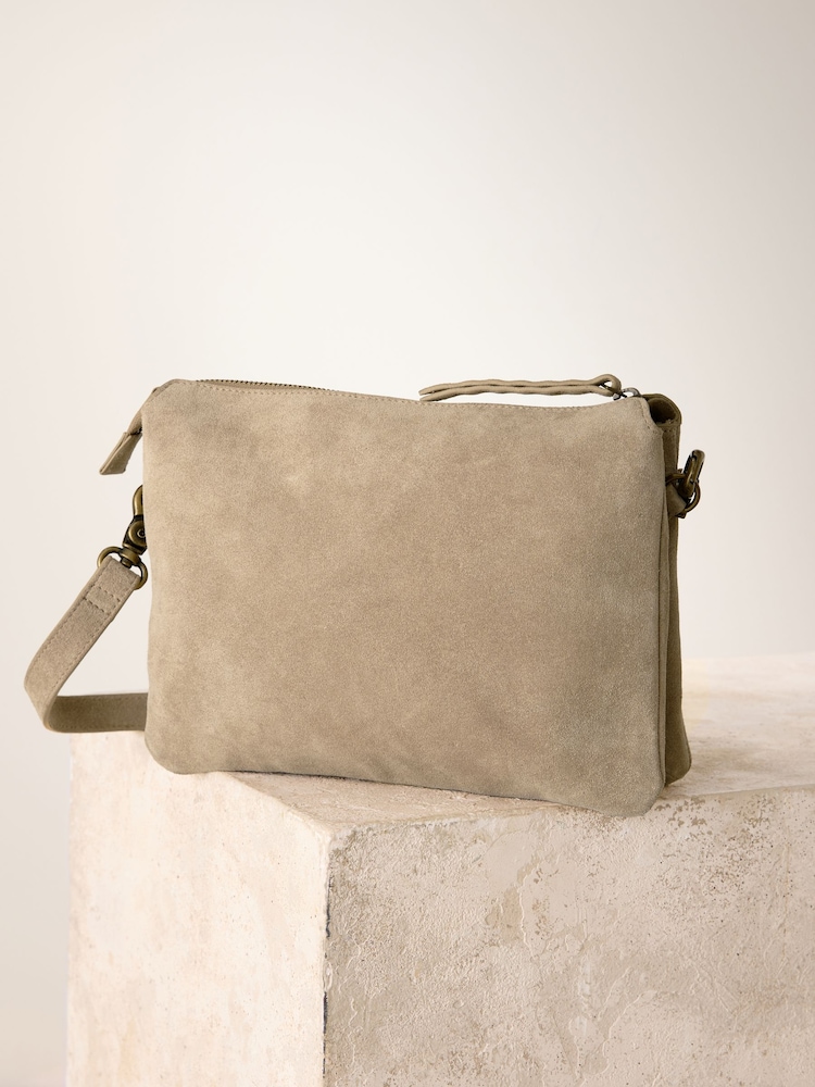 Pastelgeel - Leren crossbodytas met studs - Image 7 of 10