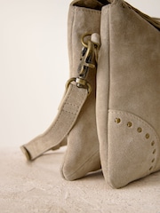 Pastelgeel - Leren crossbodytas met studs - Image 9 of 10