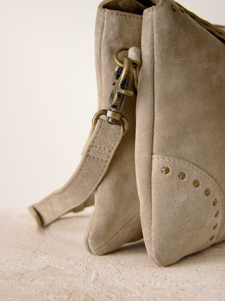 Pastelgeel - Leren crossbodytas met studs - Image 9 of 10