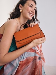 Orange Structured Hand Held Bag - Image 2 of 9
