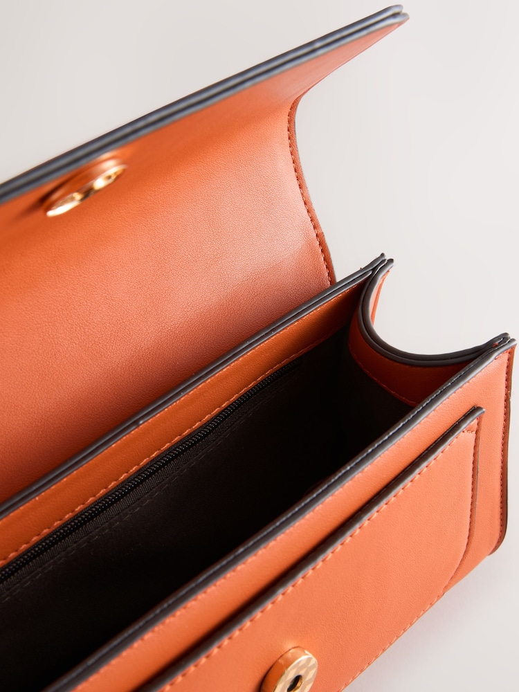 Orange Structured Hand Held Bag - Image 9 of 9