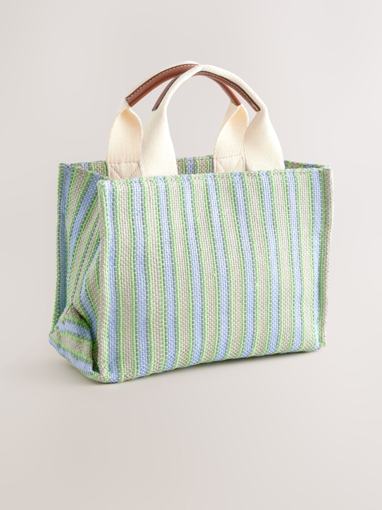 Blauw - Canvas handtasje - Image 6 of 8