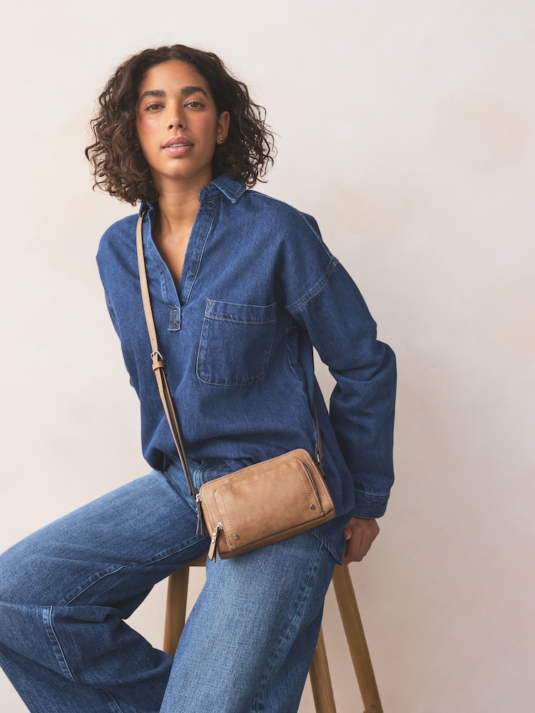 Pink Double Zip Cross Body Bag - Image 1 of 7