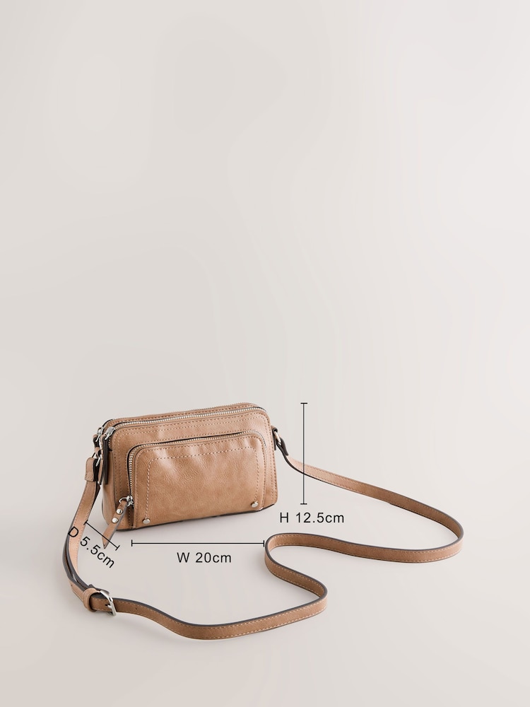 Pink Double Zip Cross Body Bag - Image 4 of 7