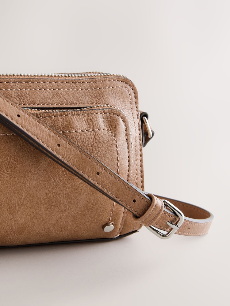 Pink Double Zip Cross Body Bag - Image 6 of 7