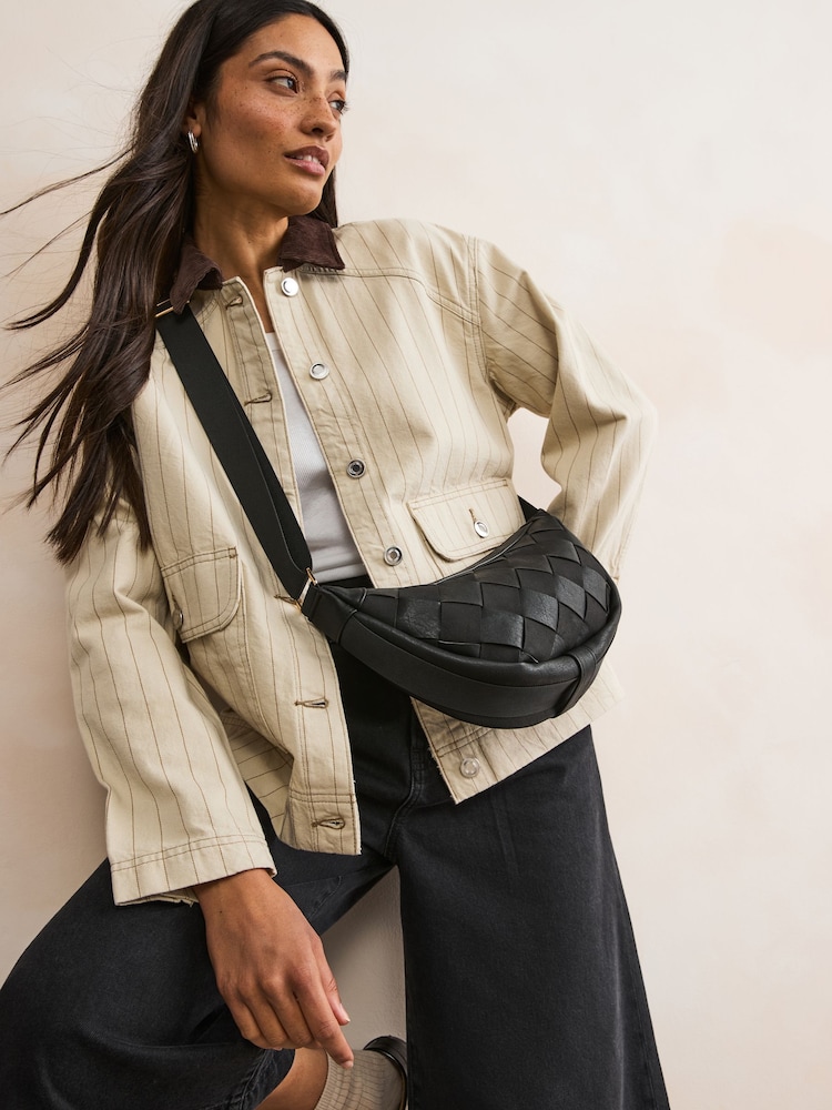Black Weave Sling Bag - Image 1 of 7
