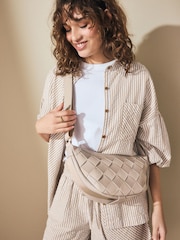 Cream Weave Sling Bag - Image 1 of 10