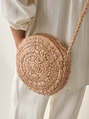 Natural Straw Look Cross-Body Bag - Image 2 of 8