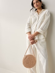 Natural Straw Look Cross-Body Bag - Image 3 of 8