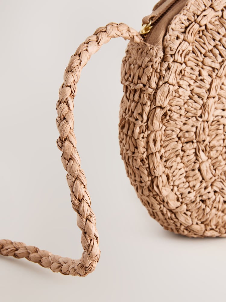 Natural Straw Look Cross-Body Bag - Image 8 of 8