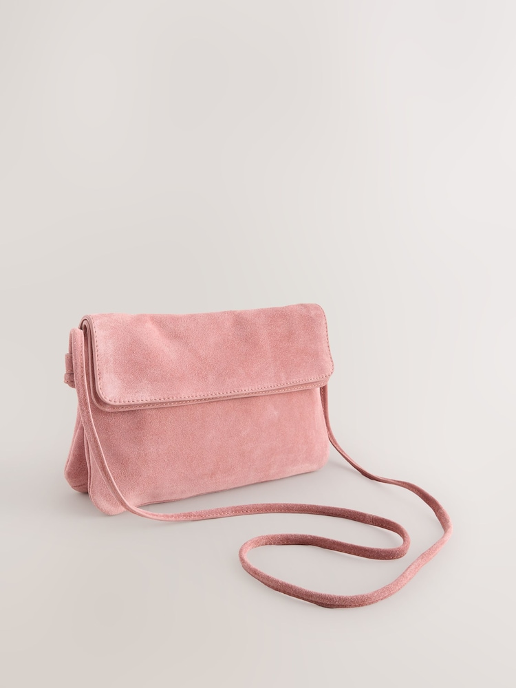 Coral Pink Leather Flap Cross-Body Bag - Image 1 of 5