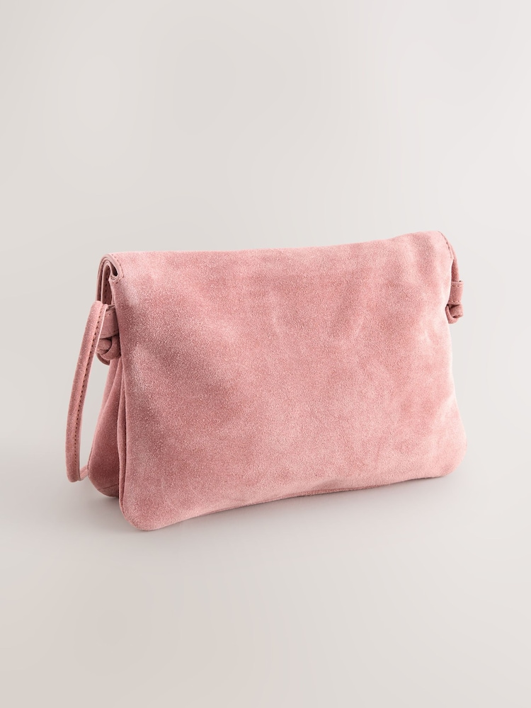 Coral Pink Leather Flap Cross-Body Bag - Image 2 of 5