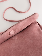 Coral Pink Leather Flap Cross-Body Bag - Image 4 of 5