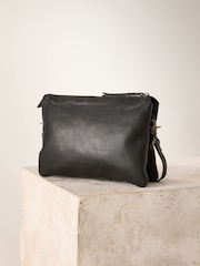 Black Leather Studded Cross-Body Bag - Image 2 of 5