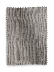 Grey Crinkle Chenille Eyelet Lined Curtains - Image 5 of 5