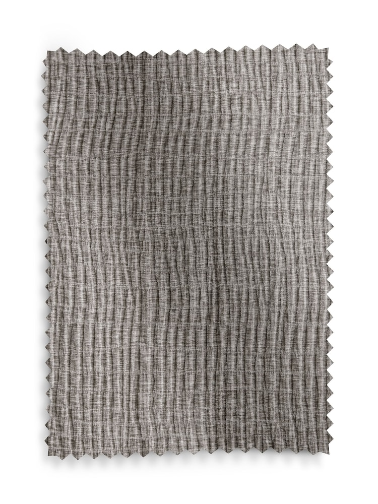 Grey Crinkle Chenille Eyelet Lined Curtains - Image 5 of 5