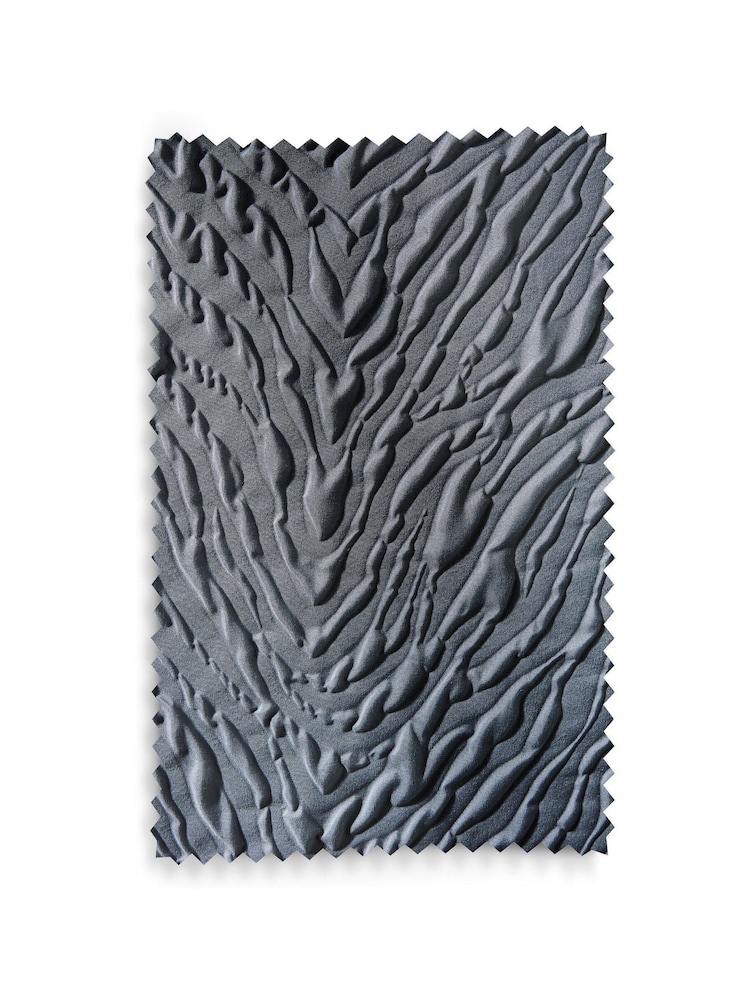 Charcoal Grey Embossed Animal Texture Blackout/Thermal Eyelet Curtains - Image 7 of 7 Charcoal Grey Embossed Animal Texture Blackout/Thermal Eyelet Curtains - Image 7 of 7