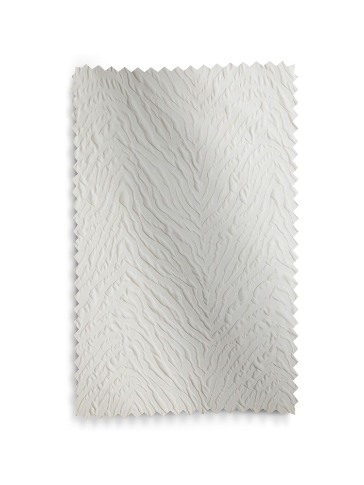 Cream Embossed Animal Texture Blackout/Thermal Eyelet Curtains - Image 6 of 6