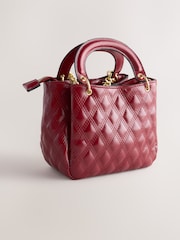 Berry Red Quilted Charm Hand Held Bag - Image 7 of 10