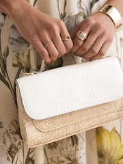 White Structured Hand Held Bag - Image 4 of 10
