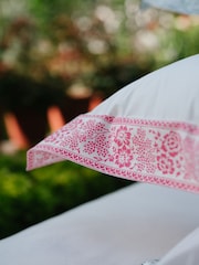 Lulu & Nat Cream 100% Cotton Vintage Leaf Bordered Bedlinen Set - Image 4 of 5