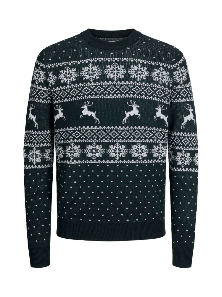 JACK & JONES JUNIOR Christmas Fairisle Pattern Crew Neck Knitted Jumper - Imaginea 1 din 1