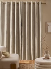 Natural Eyelet Heavyweight Chenille Wave Curtains - Image 2 of 5