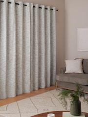 Natural Multi Chenille Lined Eyelet Curtains - Image 3 of 5