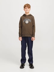 JACK & JONES JUNIOR Logo Brown Hoodie - Image 4 of 7