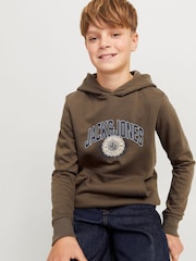 JACK & JONES JUNIOR Logo Brown Hoodie - Image 5 of 7