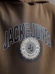 JACK & JONES JUNIOR Logo Brown Hoodie - Image 6 of 7