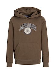 JACK & JONES JUNIOR Logo Brown Hoodie - Image 7 of 7