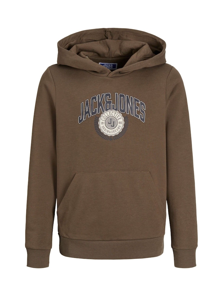JACK & JONES JUNIOR Logo Brown Hoodie - Image 7 of 7