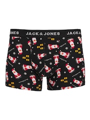 JACK & JONES JUNIOR Festive Christmas Black Socks And Boxers Gift Set - Image 2 of 2