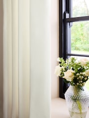 White Spot Jacquard Eyelet Lined Curtains - Image 3 of 5