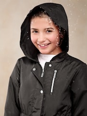 Lipsy Black Shower Resistant Lightweight Rain Coat (4-16yrs) - Image 2 of 5