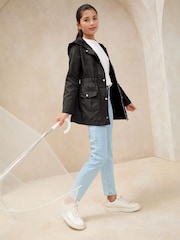 Lipsy Black Shower Resistant Lightweight Rain Coat (4-16yrs) - Image 3 of 5
