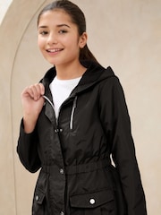 Lipsy Black Shower Resistant Lightweight Rain Coat (4-16yrs) - Image 4 of 5