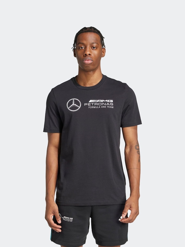 adidas Black/White Mercedes AMG Petronas Formula One Team DNA Graphic T-Shirt - Image 1 of 7