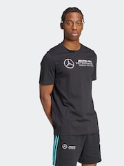 adidas Black/White Mercedes AMG Petronas Formula One Team DNA Graphic T-Shirt - Image 4 of 7