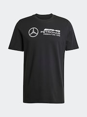 adidas Black/White Mercedes AMG Petronas Formula One Team DNA Graphic T-Shirt - Image 7 of 7