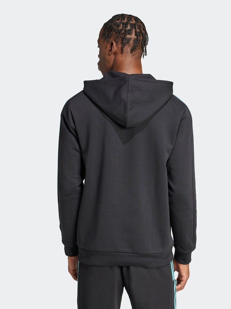 adidas Black/White Mercedes AMG Petronas Formula One Team DNA FullZip Hoodie - Image 2 of 7
