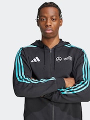 adidas Black/White Mercedes AMG Petronas Formula One Team DNA FullZip Hoodie - Image 4 of 7