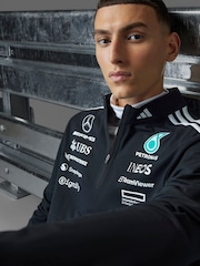 adidas Black/White Mercedes AMG Petronas Formula One Team Quarter  Zip Sweatshirt - Image 10 of 16