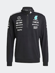adidas Black/White Mercedes AMG Petronas Formula One Team 1/4 Zip Sweatshirt - Image 7 of 7