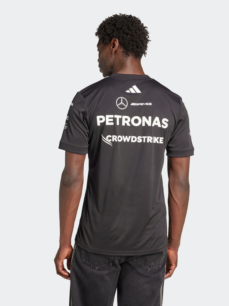 Черная майка водителя команды Формулы-1 Mercedes AMG Petronas от adidas - Изображение 2 из 7
