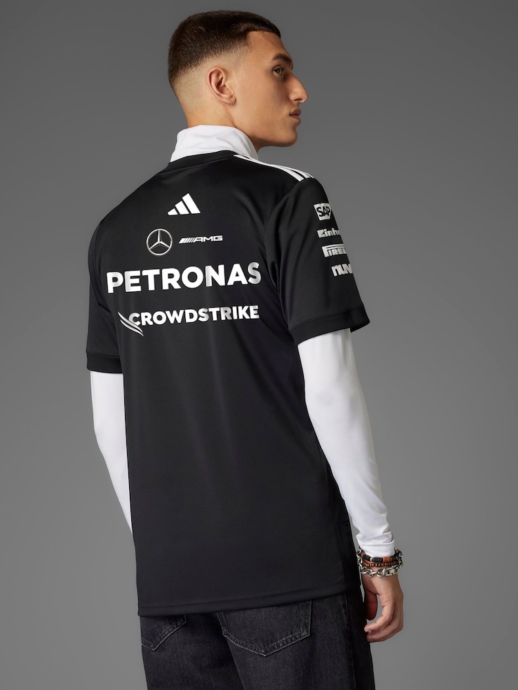 adidas Black/White Mercedes AMG Petronas Formula One Team Black Driver Jersey - Image 2 of 7 adidas Black/White Mercedes AMG Petronas Formula One Team Black Driver Jersey - Image 2 of 7