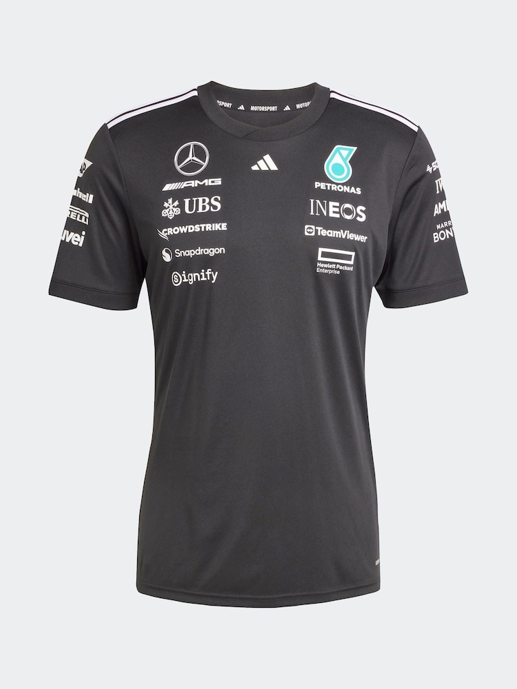 Черная майка водителя команды Формулы-1 Mercedes AMG Petronas от adidas - Изображение 7 из 7